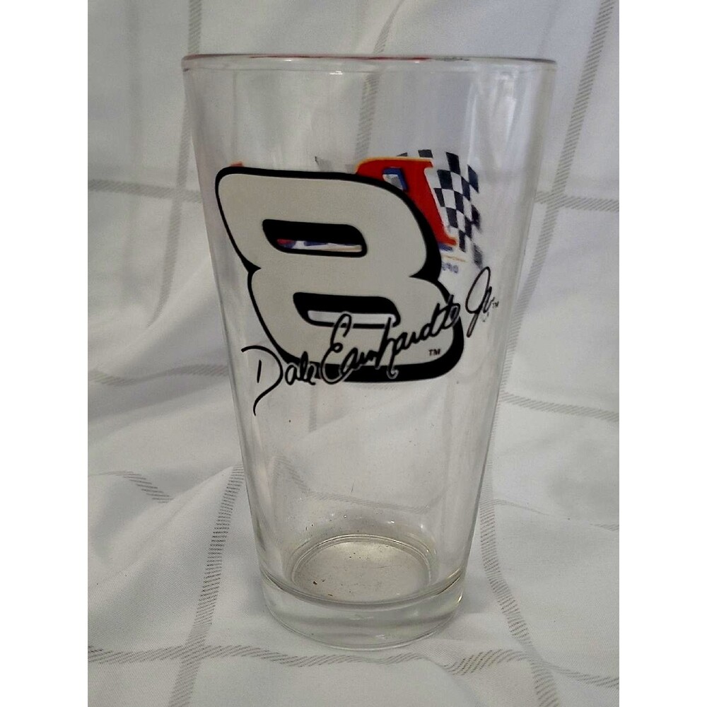 Nascar Pint Glass Dale Earnhardt Jr. #8 Black and White Racing Pint Glass
